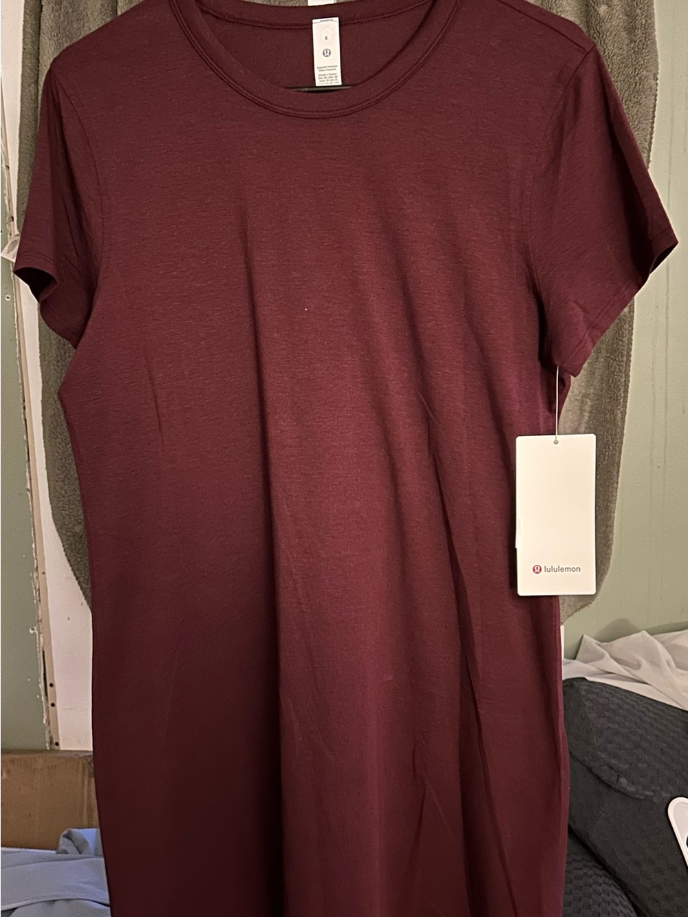 lululemon Classic Fit Cotton Blend T-Shirt Dress in garnet